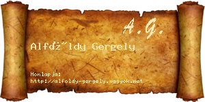 Alföldy Gergely névjegykártya